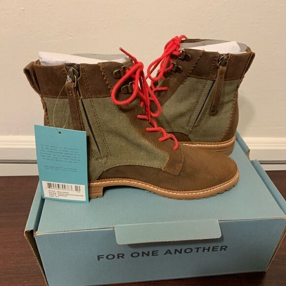 Tom’s lace up riding ankle lightweight leather boots size 6,5 cushionate insole - Picture 2 of 9